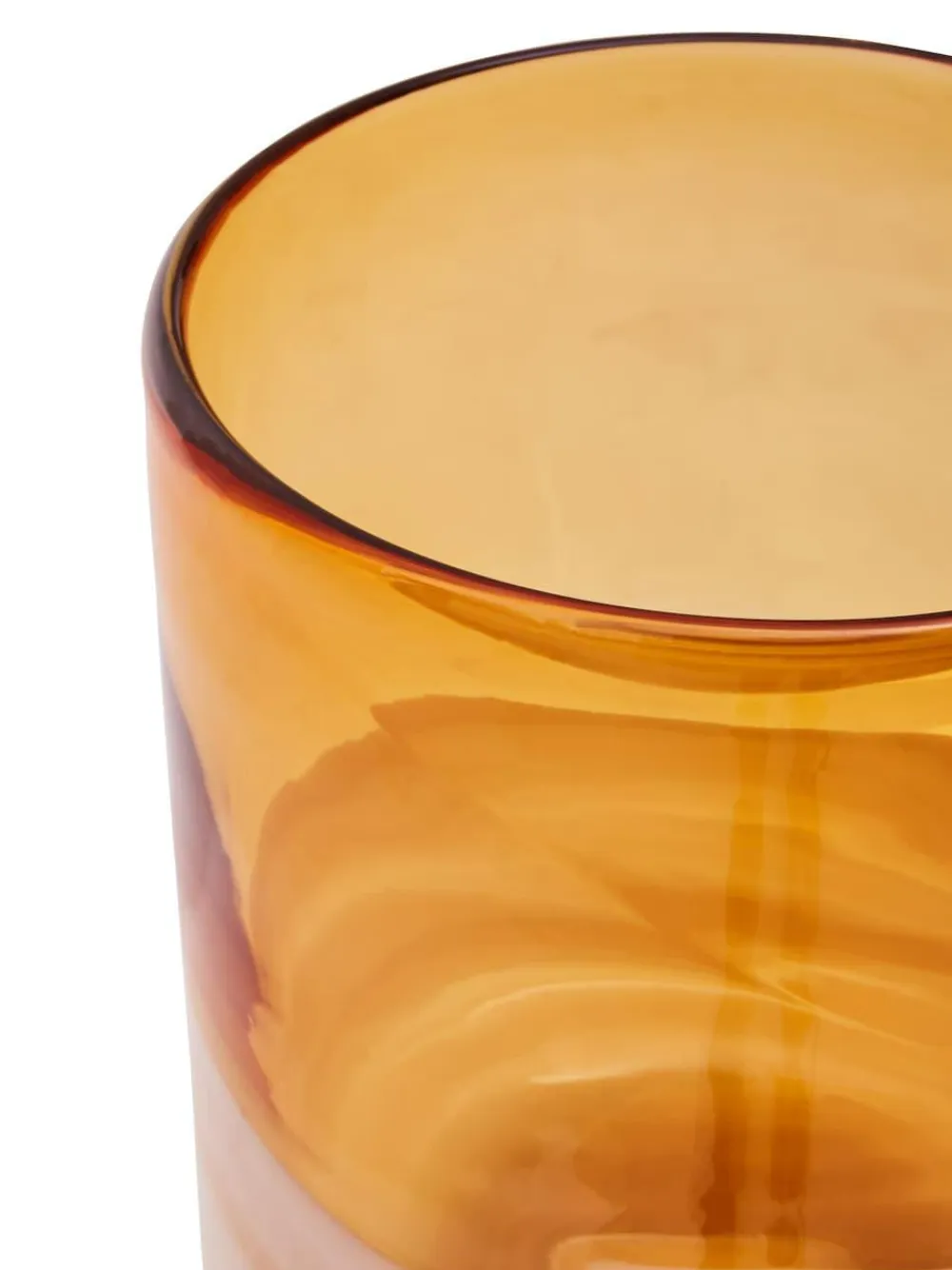 Fifty Five South Amber Cleo Glass Vase with Gold Finishing
