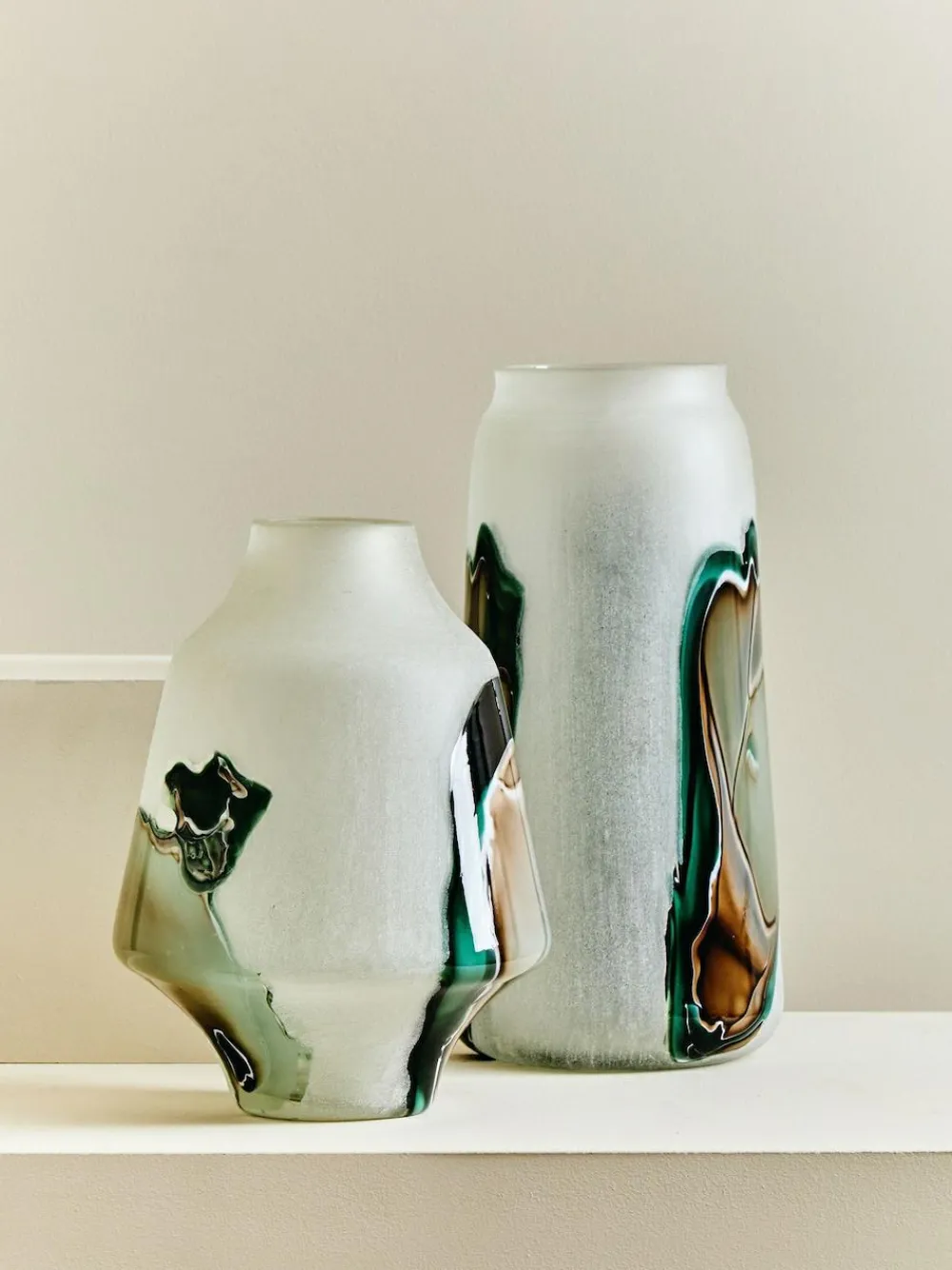 Fifty Five South White Hakan Tall Glass Vase^ Vases