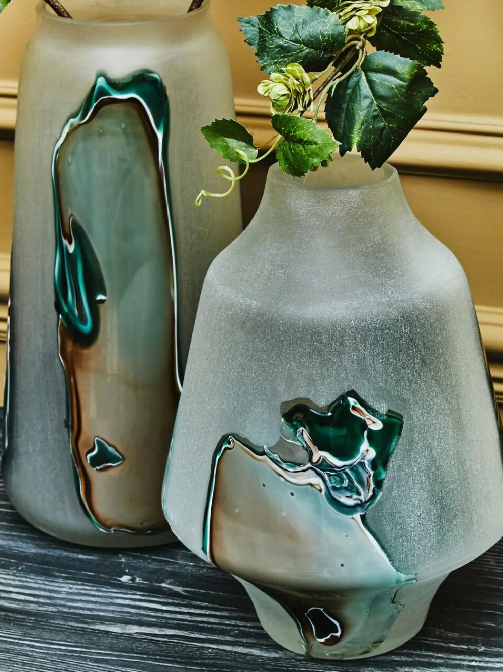 Fifty Five South White Hakan Tall Glass Vase^ Vases