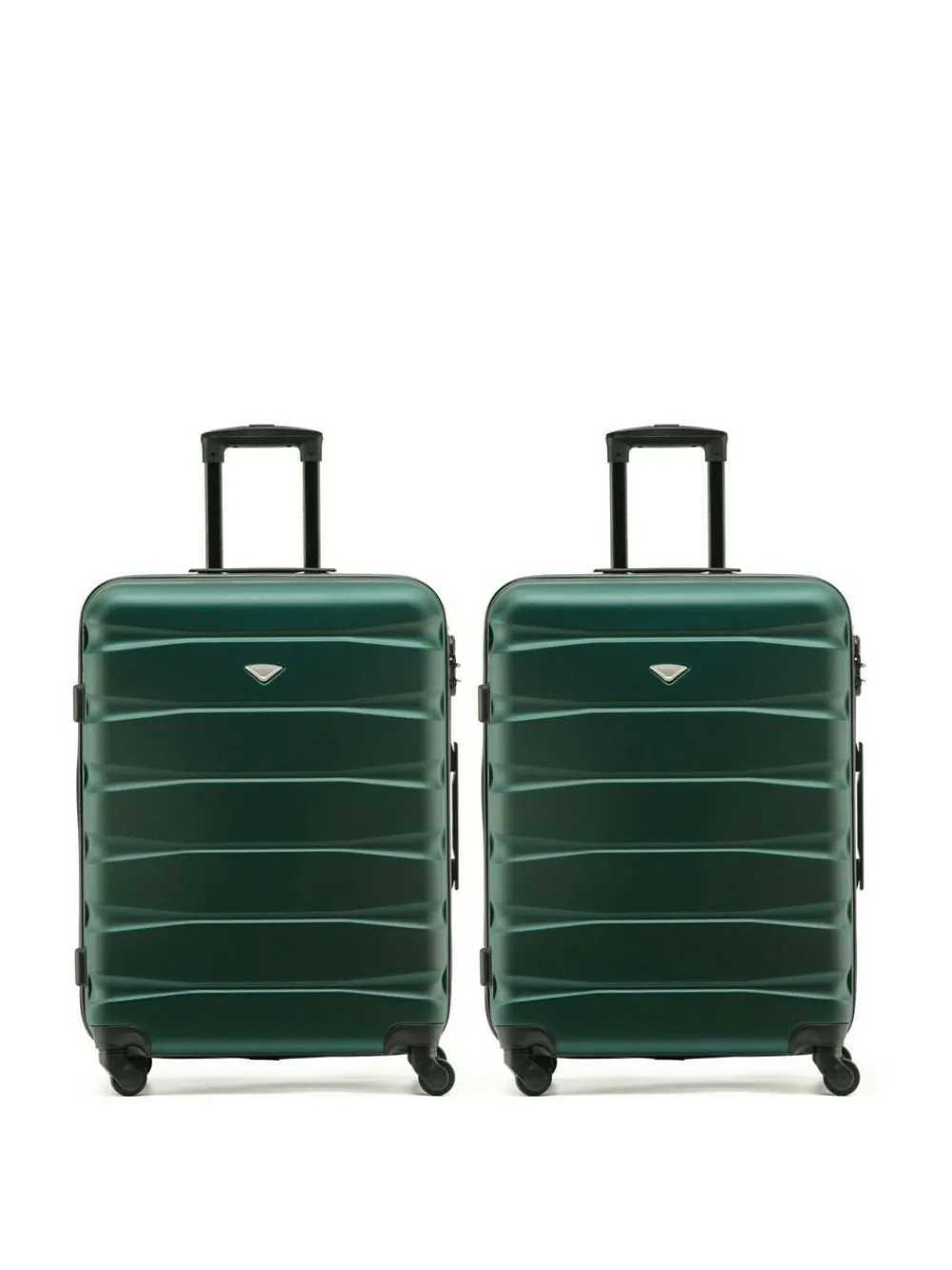 CABIN PRO Flight Knight Medium Green Check In Hold Luggage Hardcase Travel Suitcases Set Of 2