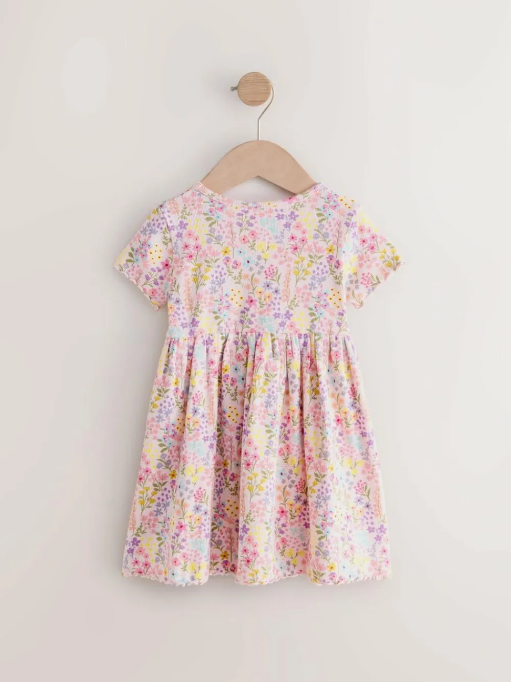 Outlet Next Floral Ribbed Jersey Dress (3mths-7yrs)