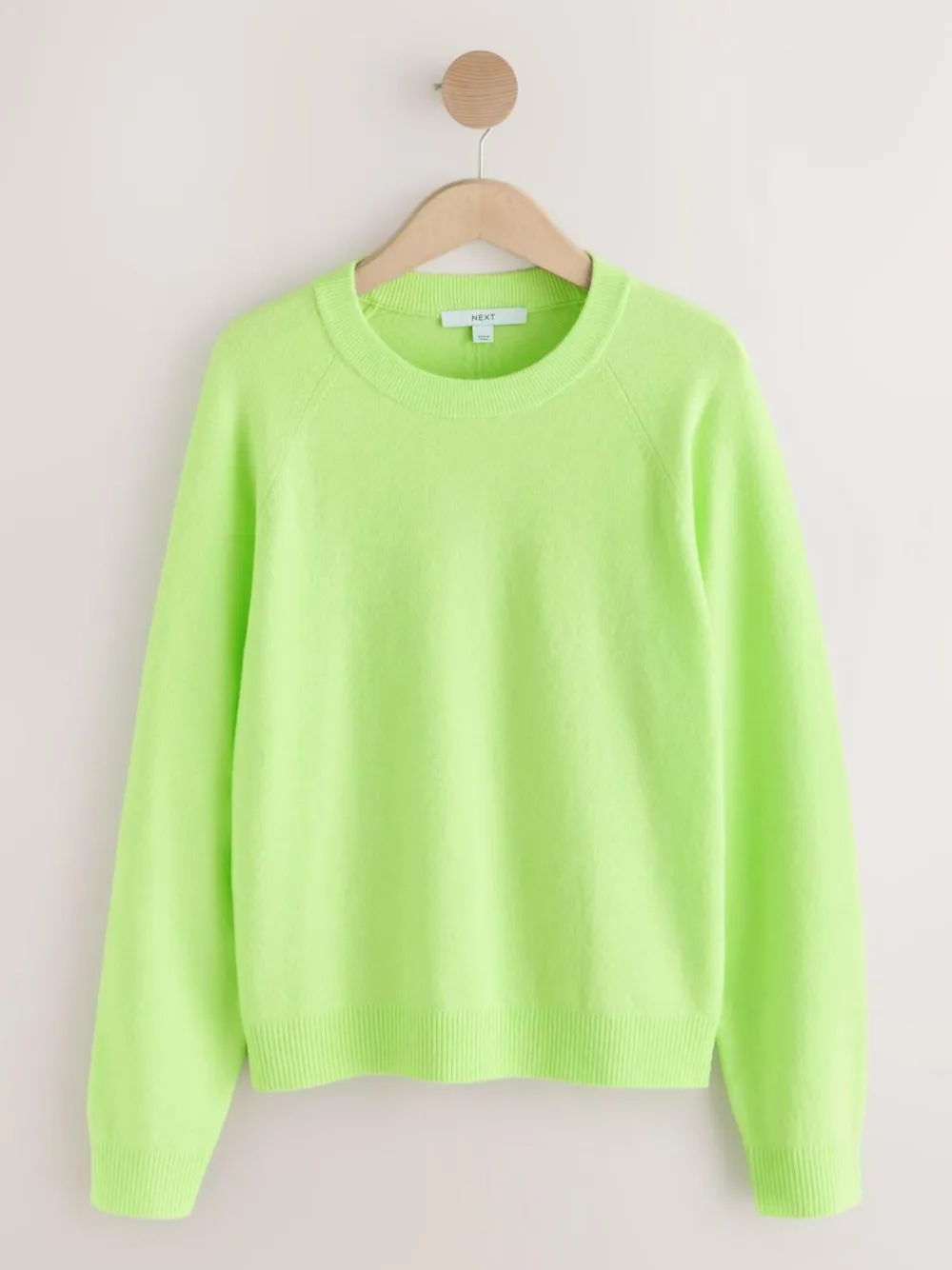 Next Fluro Green Supersoft Crew Neck Long Sleeve Jumper^Women Knitwear|Knitwear