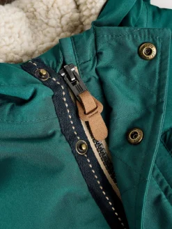 Best Next Forest Green Waterproof Borg Lined Parka Coat (3mths-7yrs)