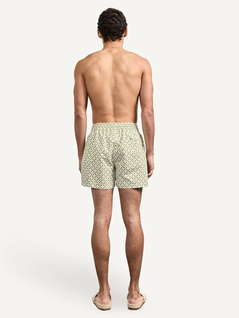 New Frescobol Carioca Rio Swim Shorts Natural Santos Lotus Print