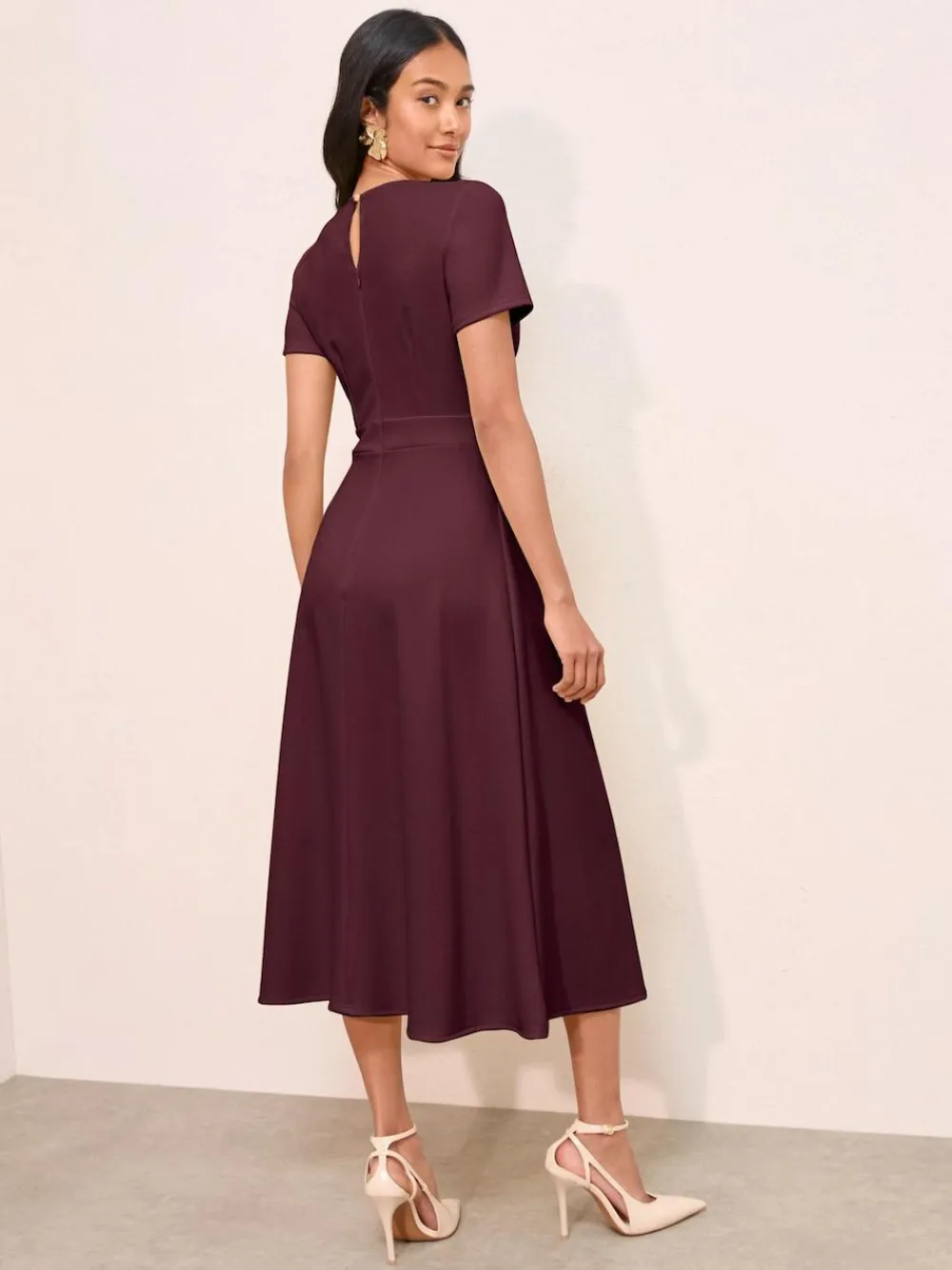 Friends Like These Petite Tab Detail Short Sleeve Midi Tailored Dress^Women Occasionwear|Midi Dresses