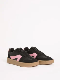 Friends Like These Black Standard Fit Lace Up Retro Gumsole Sports Trainers^Women Sneakers