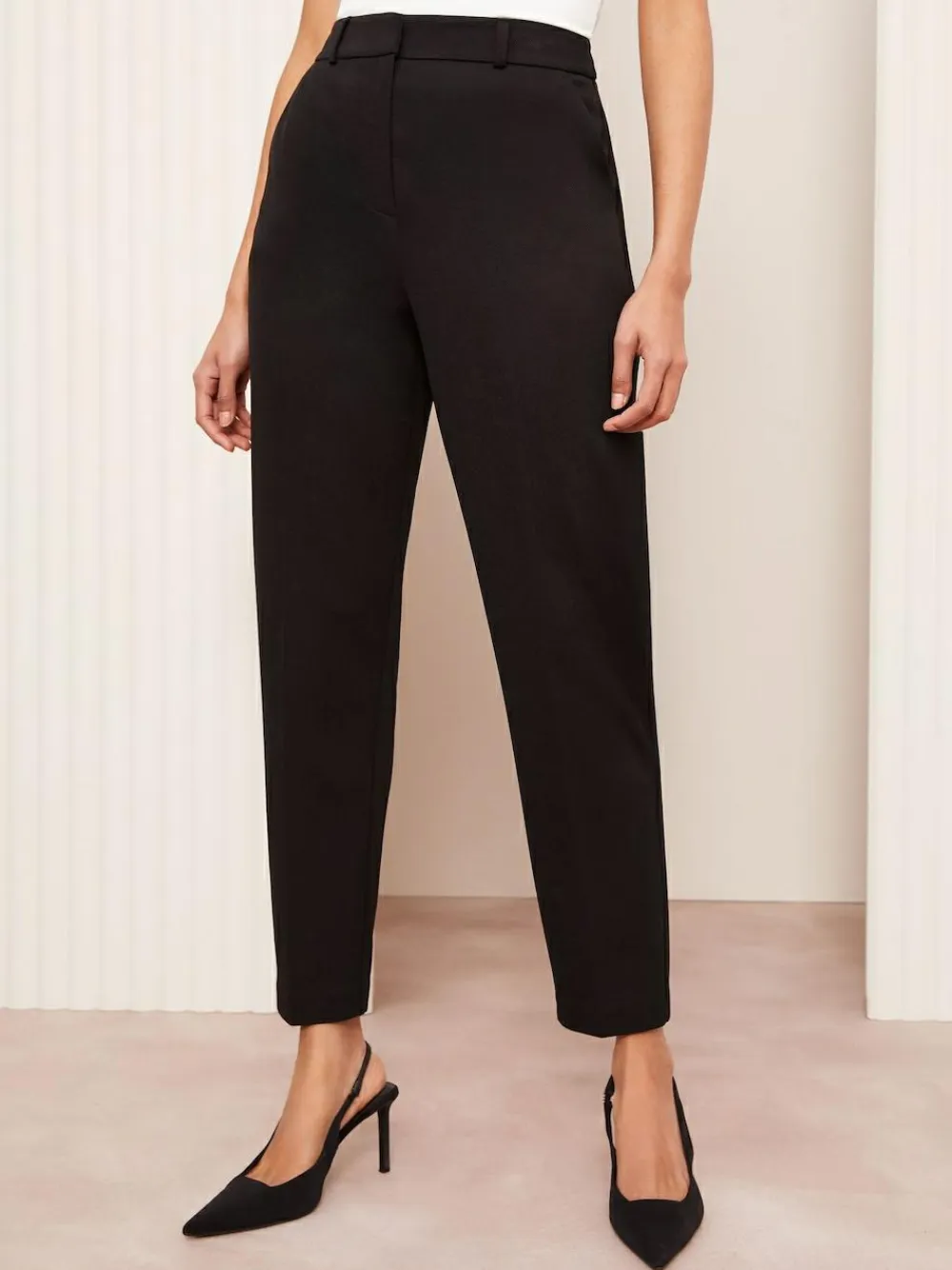 Friends Like These Black Straight Leg Stretch Tailored Trousers