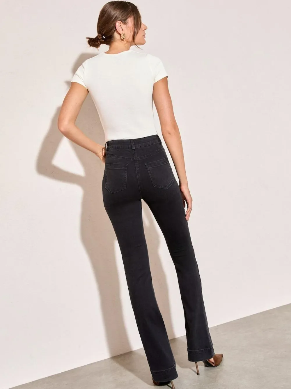 Friends Like These Black High Waist Pocket Flare Jeans^Women Jeans|Jeans