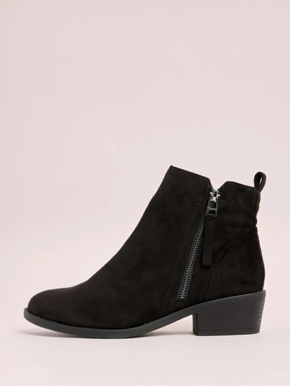 Friends Like These Standard fit Mid Block Heel Side Zip Faux Suede Cuban Boots^Women Boots & Wellies|Boots