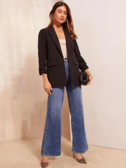 Friends Like These Petite Edge to Edge Tailored Sleeve Detail Blazer^Women Blazers|Suits & Tailoring