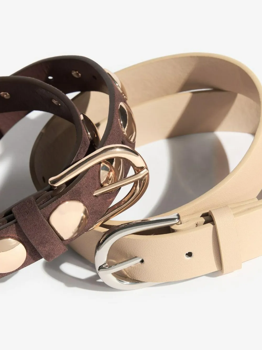 Discount Friends Like These Studded Belts 2 Pack Choc and Cream