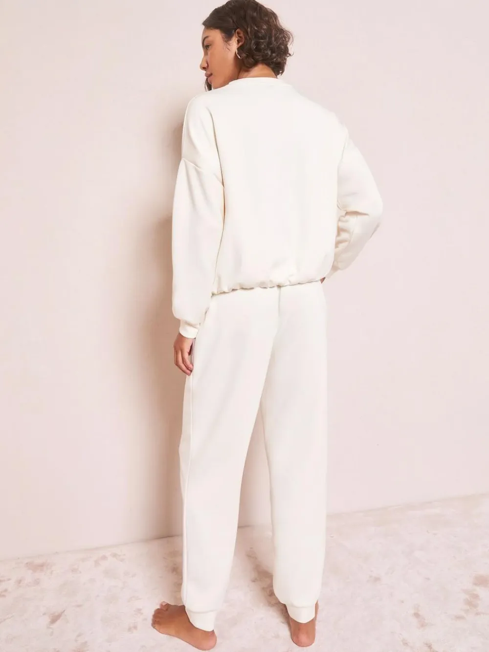 Discount Friends Like These Premium Jogger Pyjama Bottoms Ivory