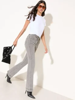 Friends Like These Light Grey High Waist Pocket Flare Jeans^Women Jeans|Jeans
