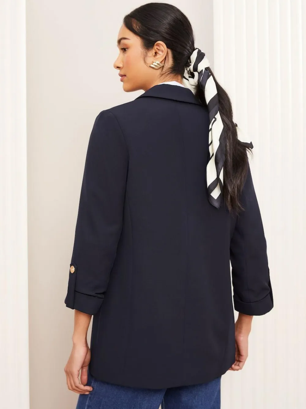 Clearance Friends Like These Navy Edge to Edge Tailored Sleeve Detail Blazer