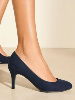 Friends Like These Standard Fit Low Stiletto Heel Round Toe Faux Suede Court Shoes^Women Heels