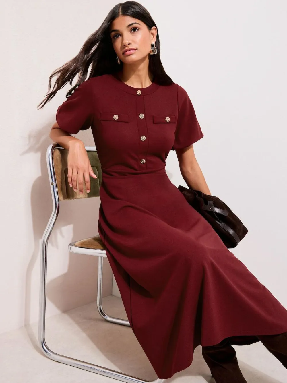 Friends Like These Military Midi Dress^Women Occasion Dresses|Midi Dresses