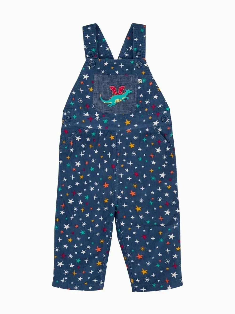 Frugi Blue Durgan Printed Dungaree^BOY Rompers & Overalls|Dungarees