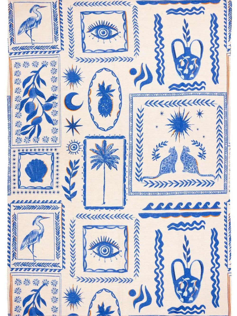 Furn Blue Frieze Abstract Outdoor/Indoor Washable Rug^ Rugs & Runners
