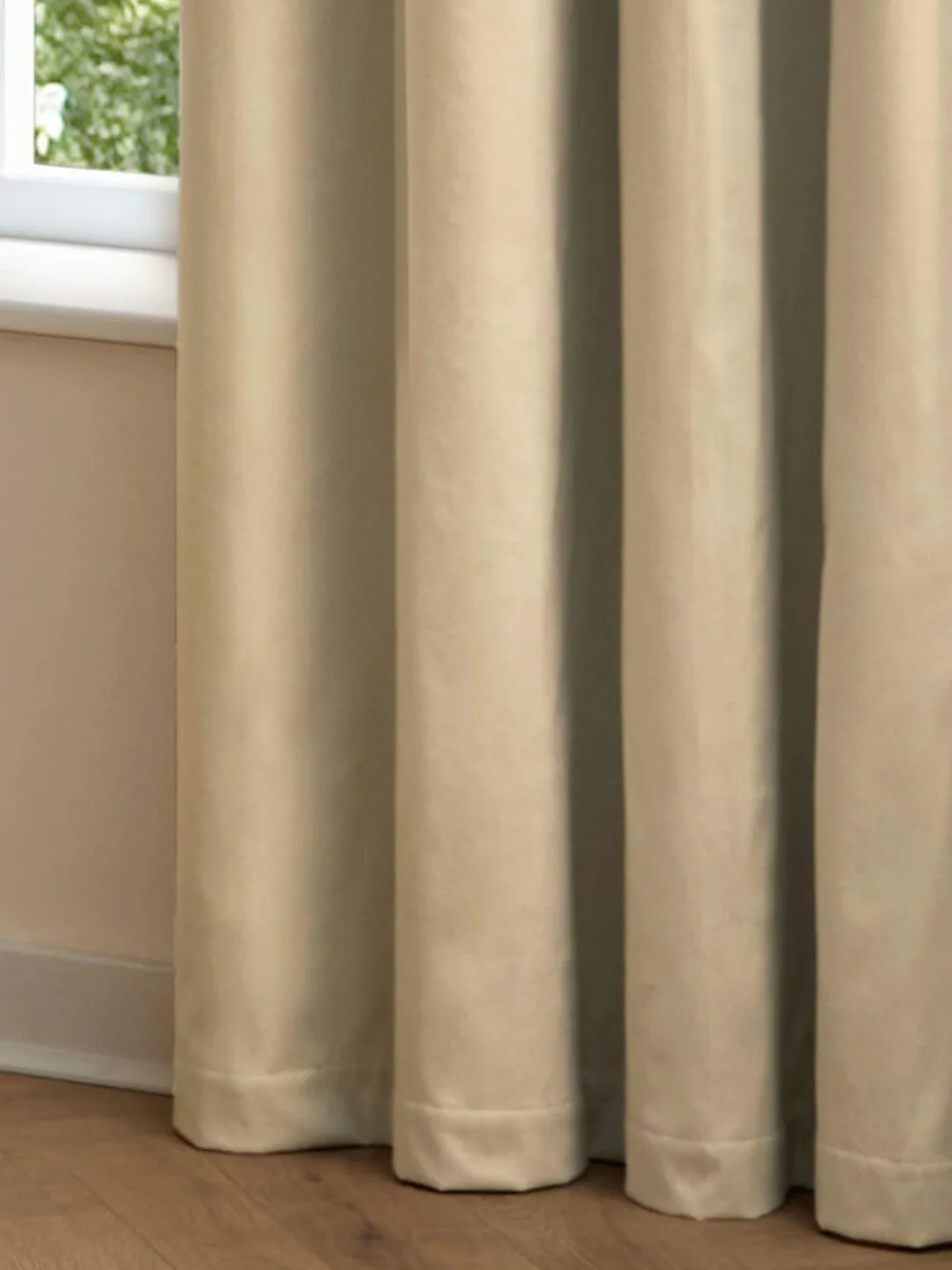Furn Natural The Ultimate Velvet 100% Blackout Eyelet Lined Curtains^ Curtains & Blinds