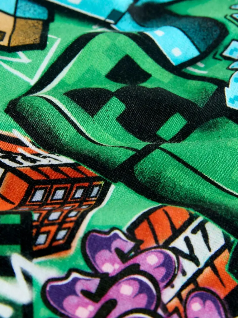 Next Green All Over Print Minecraft Short Sleeve Jersey Shirt (3-16yrs)^BOY Shirts