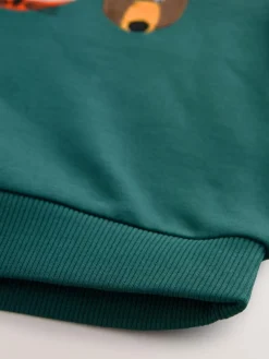 Next Green Colourblock Long Sleeve Printed Hoodie (3mths-7yrs)^BOY Sweatshirts & Hoodies|Sweatshirts & Hoodies