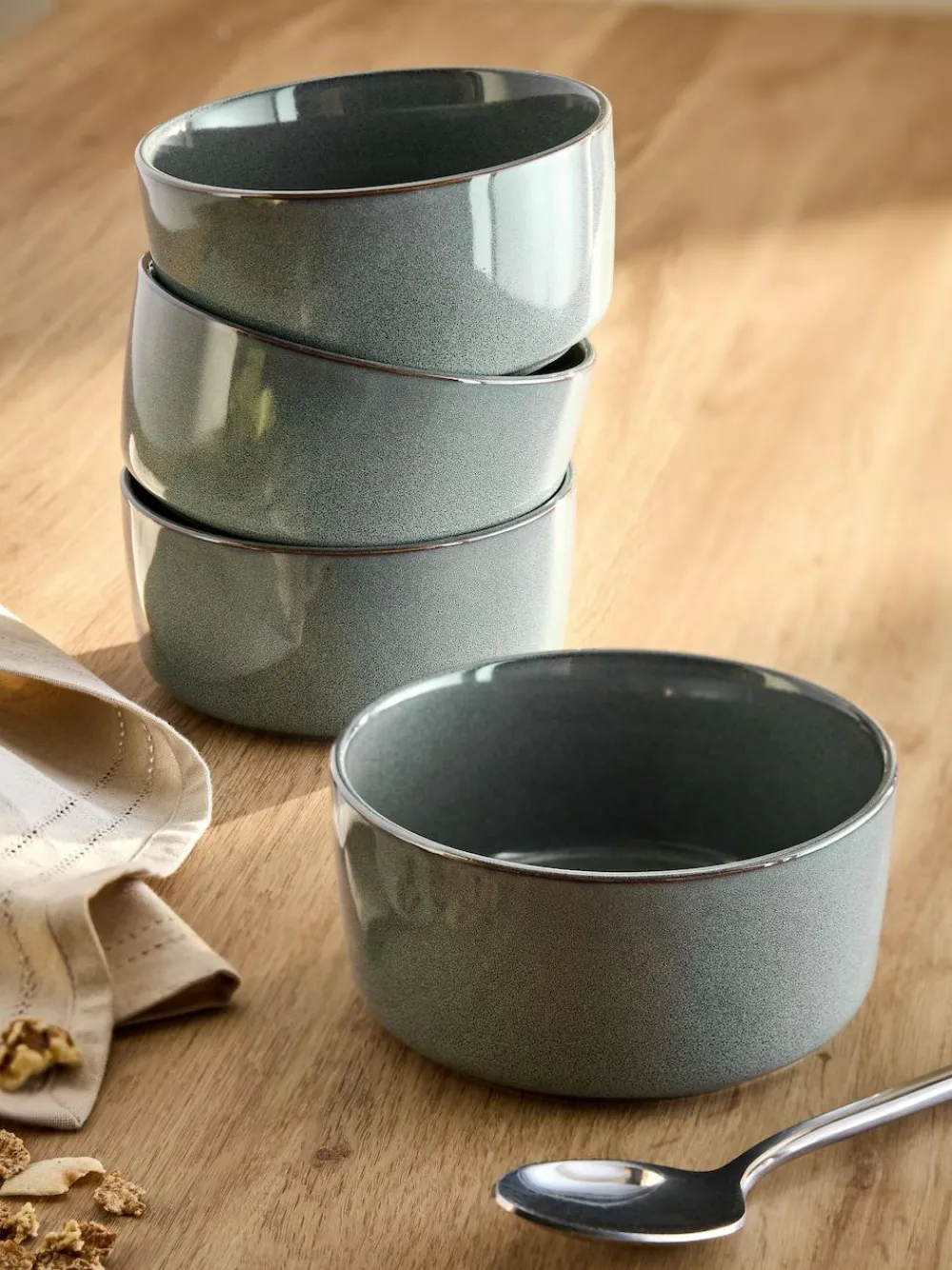 Next Green Dalton Set of 4 Cereal Bowls^ Dinner Sets & Pasta Bowls