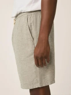 Clearance Next Linen Blend Elasticated Waist Shorts Green
