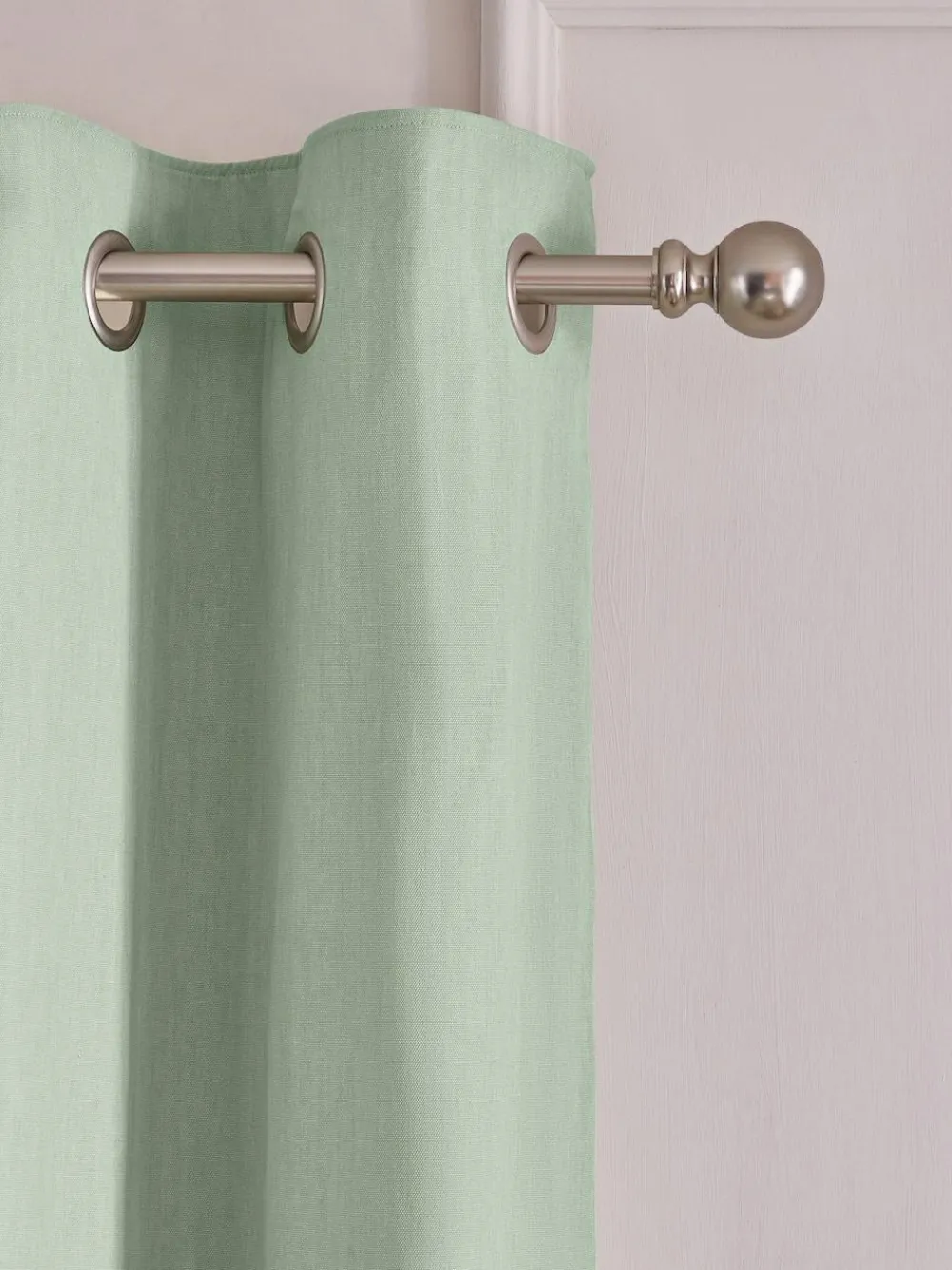 Best Next Green Pale Sage Blackout/Thermal Cotton Eyelet Curtains
