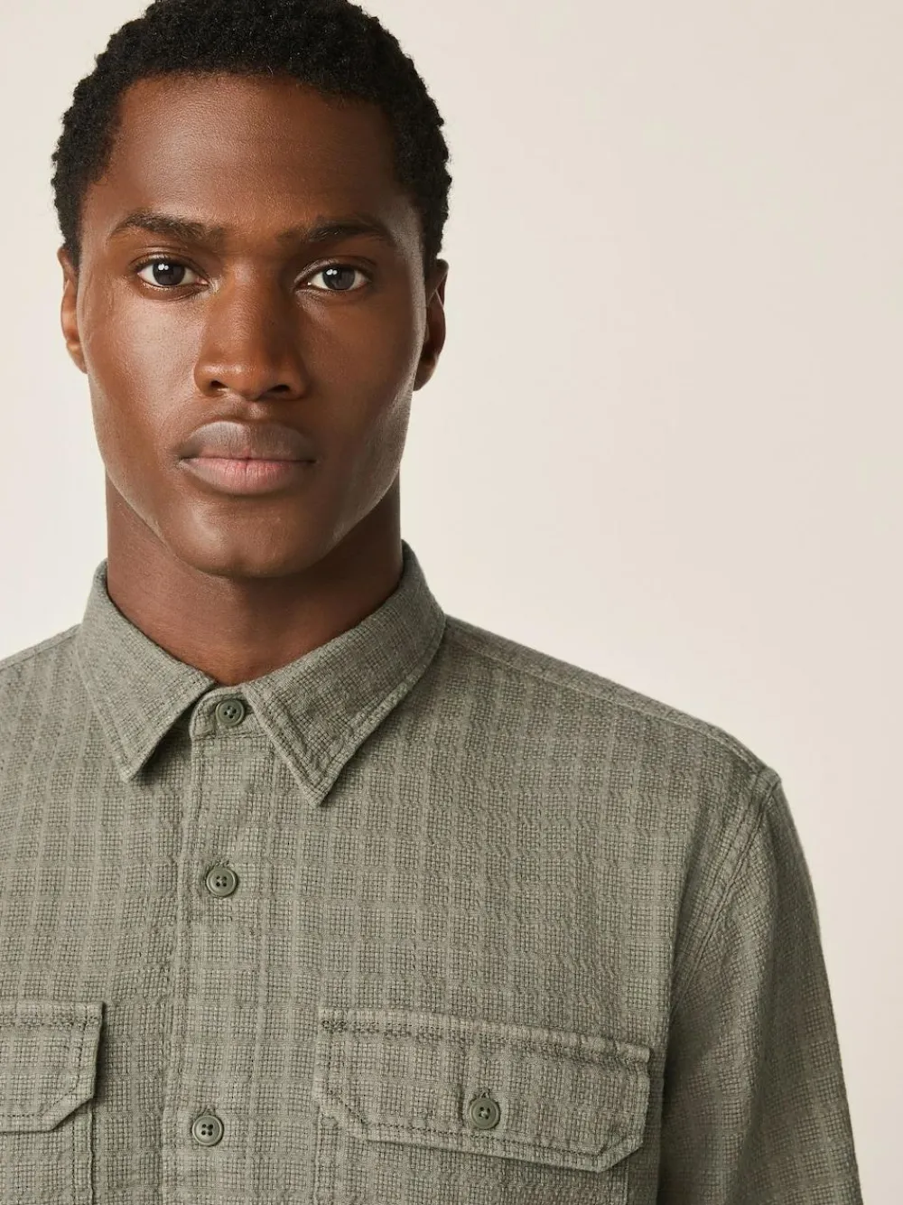 Next Regular Fit Textured Waffle Long Sleeve Shirt^ Shirts