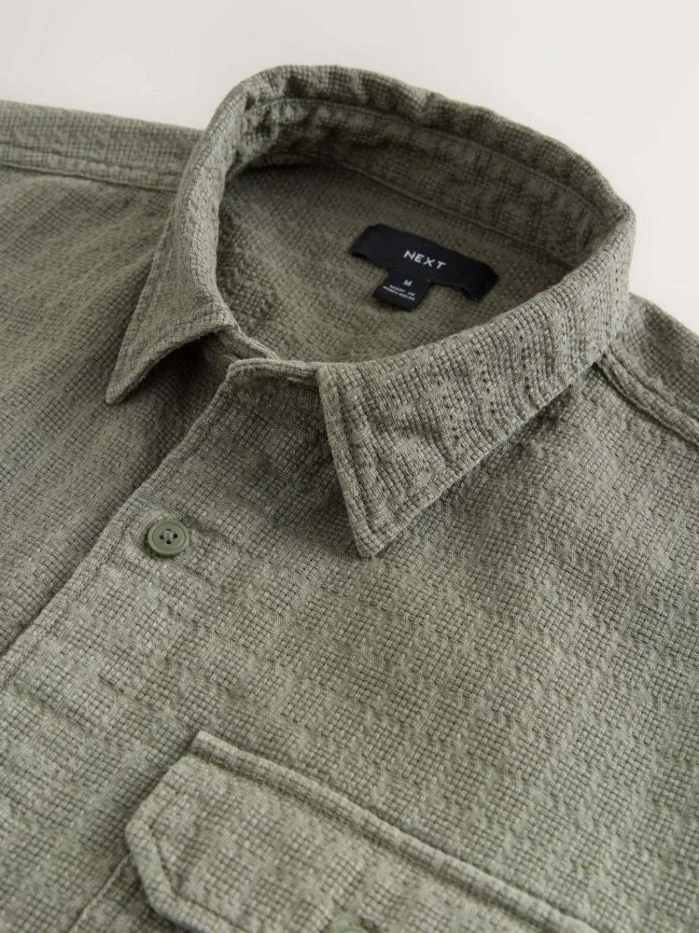 Next Regular Fit Textured Waffle Long Sleeve Shirt^ Shirts