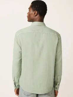 Hot Next Regular Fit Textured Twin Pocket Long Sleeve Shirt Green