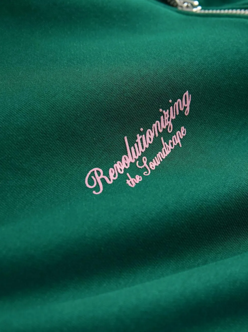 Online Next Simple Text Graphic Print Quarter Zip Neck Sweatshirt Green