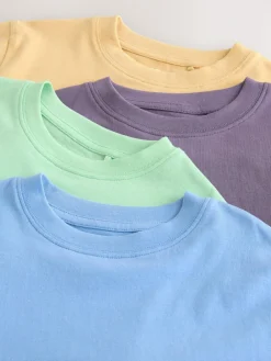 Outlet Next Green/Blue/Yellow/Purple Regular Fit Short Sleeves T-Shirts 4 Pack (3-16yrs)