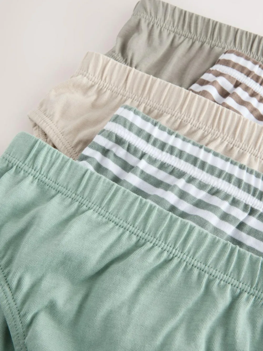 Sale Next Briefs 5 Pack (1.5-16yrs) Green/Ecru Stripe