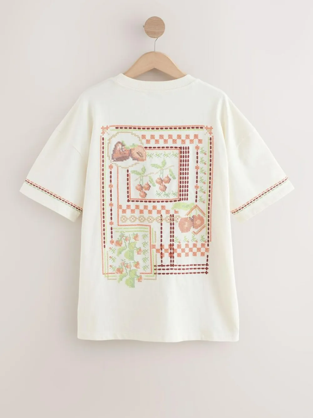 Next Green/Pink Graphic Print Beach T-Shirt