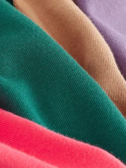 Best Next 4 Pack Short Sleeve Small Graphic T-Shirts 4 Pack (3-16yrs) Green/Red/Camel/Purple