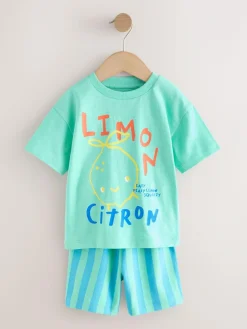 Next Short Sleeve T-Shirt and Shorts Set 2 Pack (3mths-7yrs)^BOY Tops|Shorts