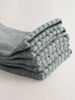 New Next 5 Pack Cotton Rich School Ankle Socks Grey