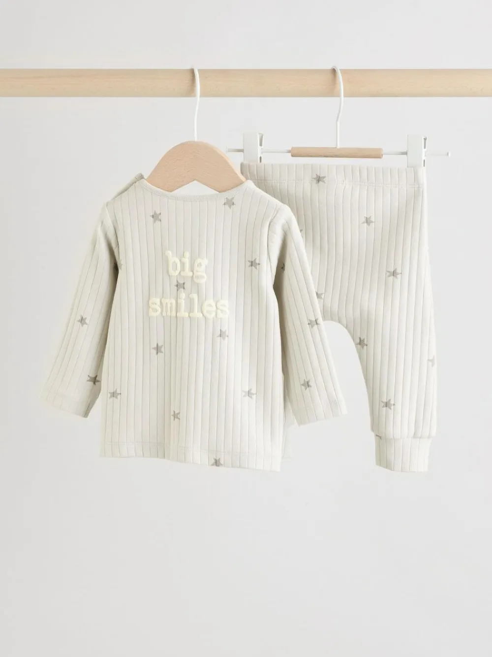 New Next Grey Big Smiles Baby Top and Leggings Set (0mths-2yrs) (0mths-2yrs)