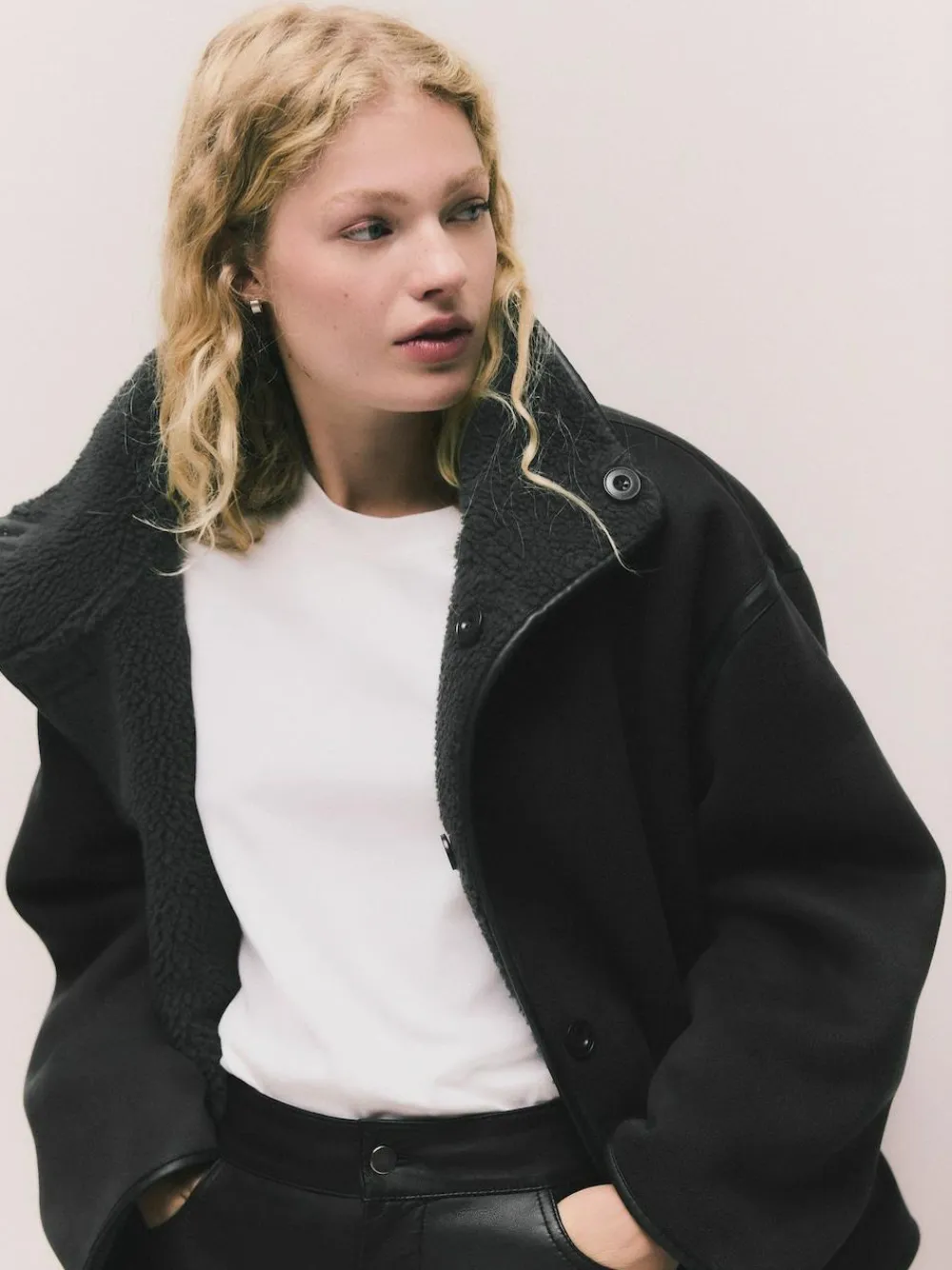 Outlet Next Borg Reversible Jacket Grey