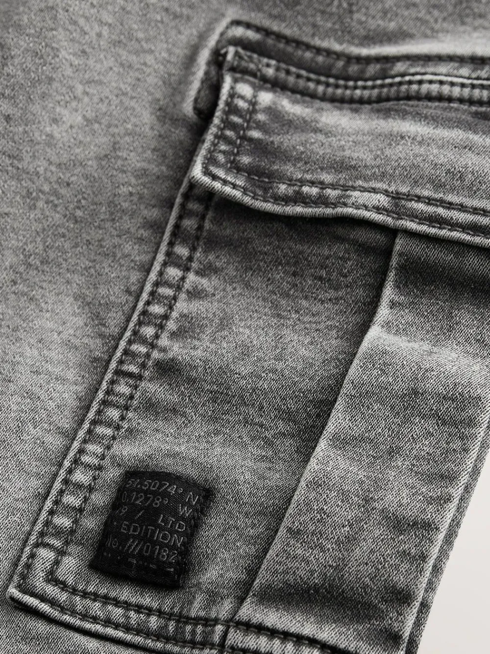 New Next Cargo Jeans With Elasticated Waist (3-16yrs) Grey