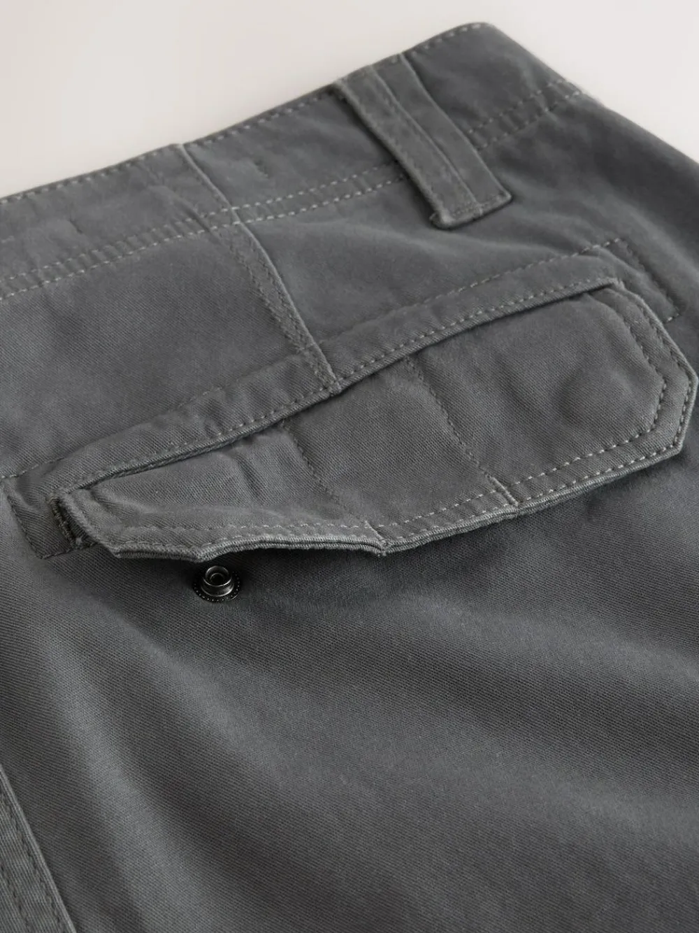 New Next Skinny Fit Cotton Stretch Cargo Trousers Grey Charcoal