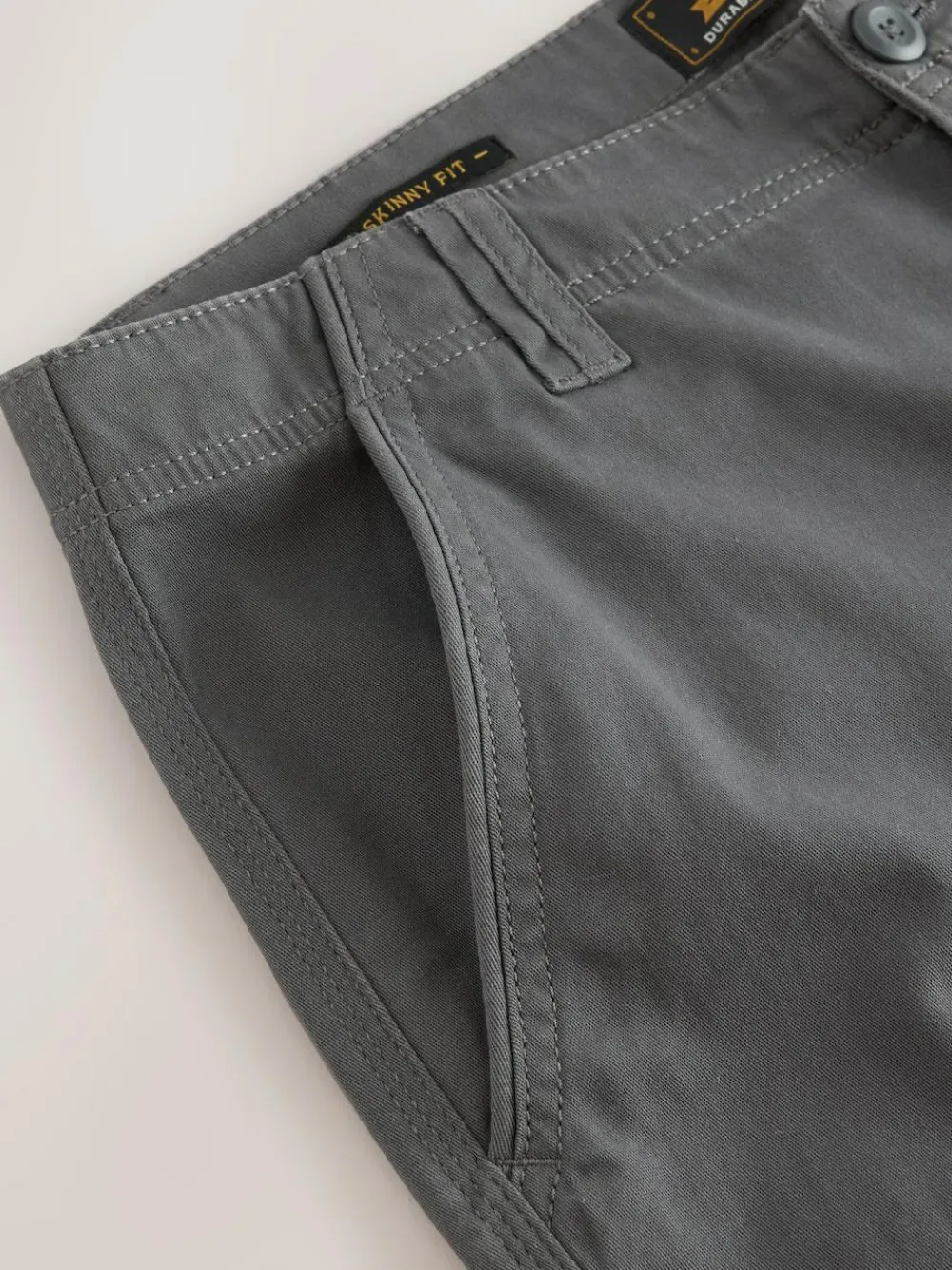 New Next Skinny Fit Cotton Stretch Cargo Trousers Grey Charcoal