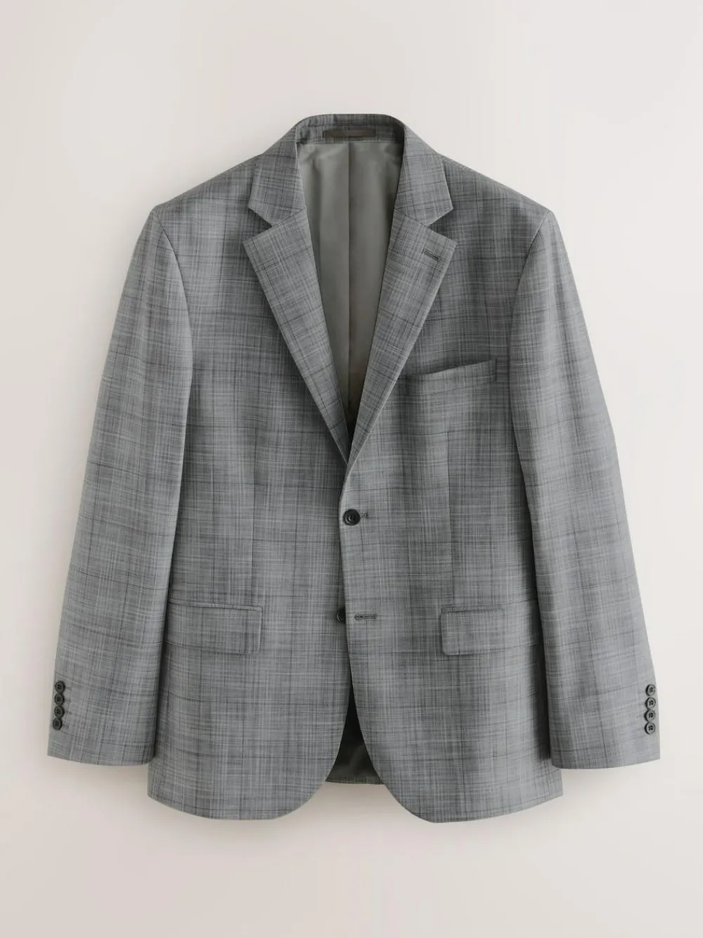 Next Grey Check Muscle Fit Motionflex Stretch Suit Jacket^ Grey Suits
