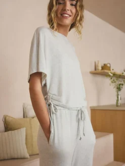 Next Cosy Short Sleeve Pyjamas Grey