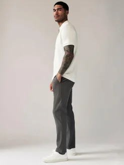 Next Grey Dark Slim Fit Stretch Chinos Trousers^ Pants & Chinos