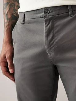 Next Grey Dark Slim Fit Stretch Chinos Trousers^ Pants & Chinos