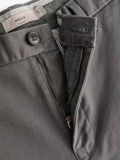 Next Grey Dark Slim Fit Stretch Chinos Trousers^ Pants & Chinos
