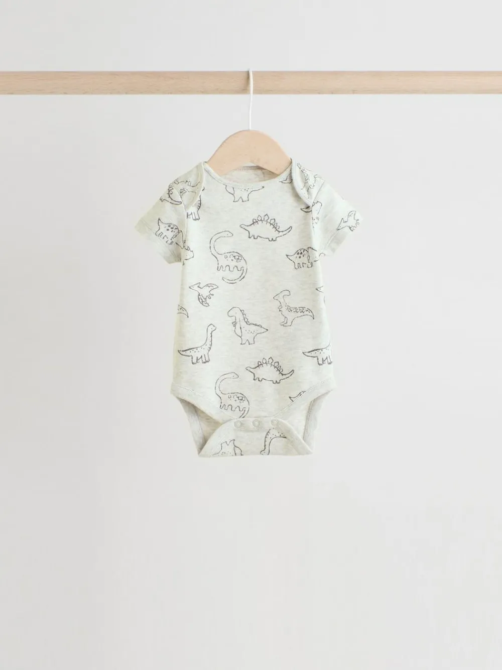 Next Grey Dinosaur Short Sleeve Baby Bodysuits 5 Pack^BOY Bodysuits & Vests|Vests