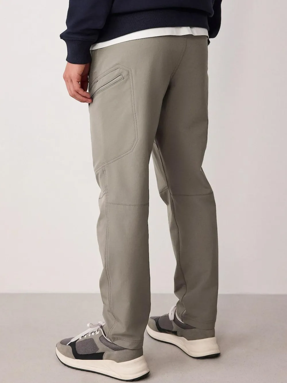 Clearance Next DryTech Slim Fit Tech Stretch Utility Cargo Trousers Grey